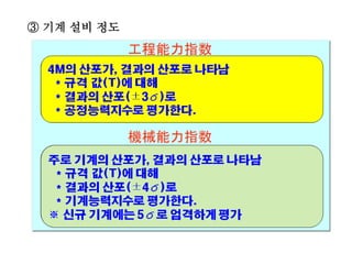 ③ 기계 설비 정도
 