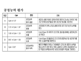 공정능력 평가
 
