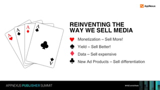 #ANEventsWeek
Monetization – Sell More!
Yield – Sell Better!
Data – Sell expensive
New Ad Products – Sell differentiation
 