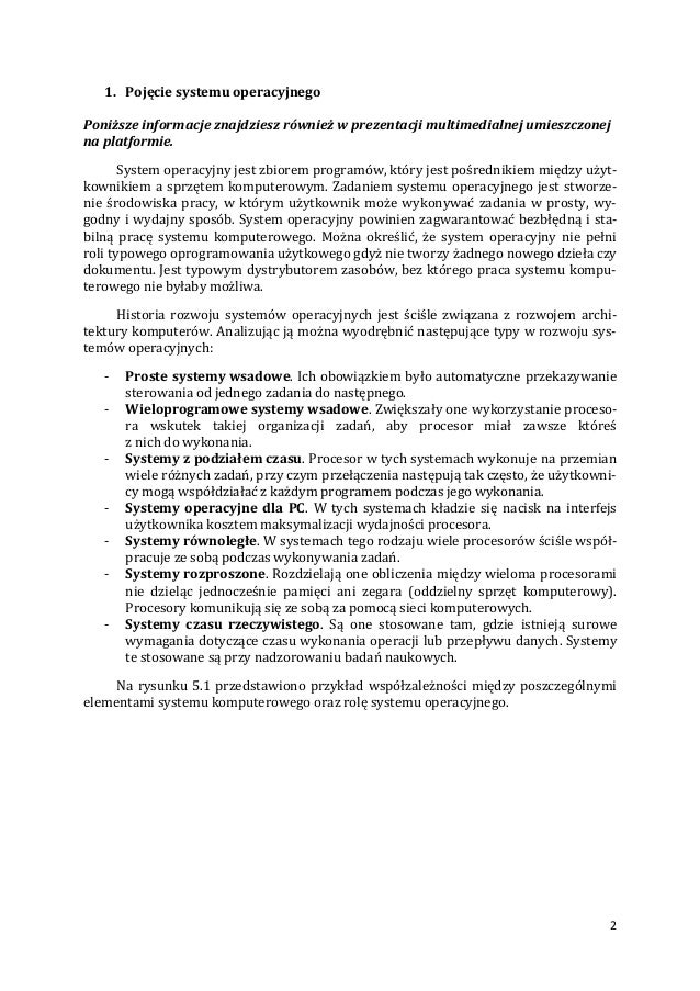 zadania systemu operacyjnego zadania systemu operacyjnego
