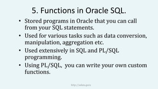 Oracle SQL Functions | PPT