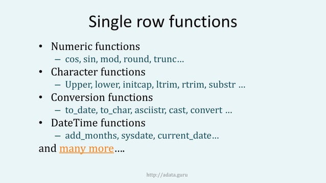 Oracle SQL Functions | PPT