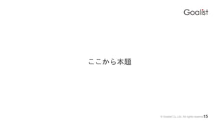 ? Goalist Co.,Ltd. All rights reserved.
鱾}
15
 