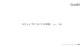 ? Goalist Co.,Ltd. All rights reserved.
쥤פˤĤƤͬ (`??? )???
44
 