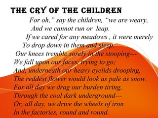 the cry of the children elizabeth barrett browning analysis