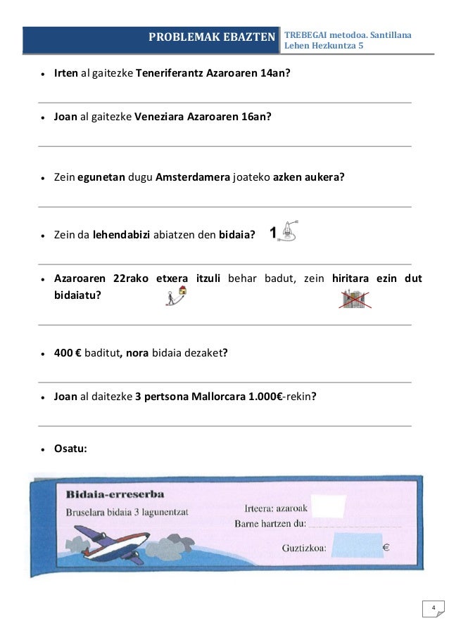 5 Maila Buruketa Egokituak 3 Zatiketak Trebegai Santillana