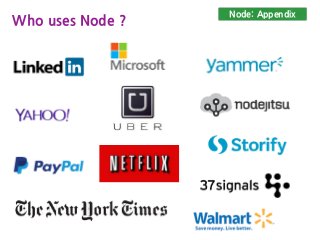 Node: Appendix
Who uses Node ?
 