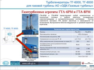 Турбогенераторы ТГ-6000, ТГ-8000
для газовой турбины АО «ОДК-Газовые турбины»
15
ТГ-6000, ТГ-8000
 