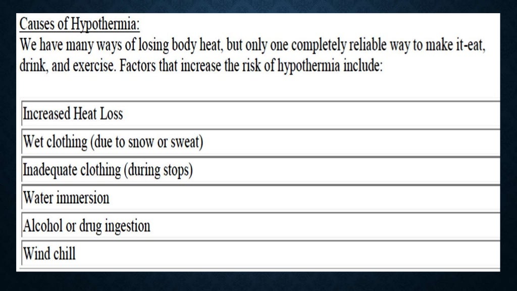 5. dehydration, heper and hypothermia