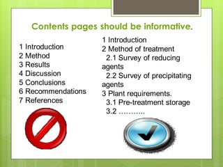Sample Headings:
