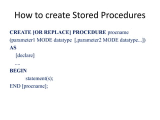 5. stored procedure and functions | PPTX | Databases | Computer ...