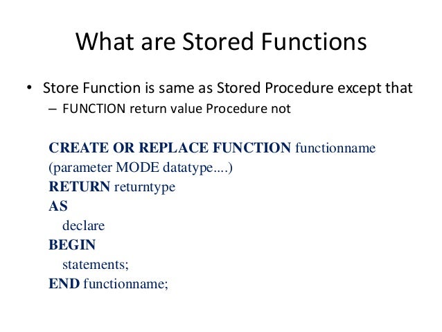 5. stored procedure and functions