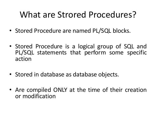 5. stored procedure and functions