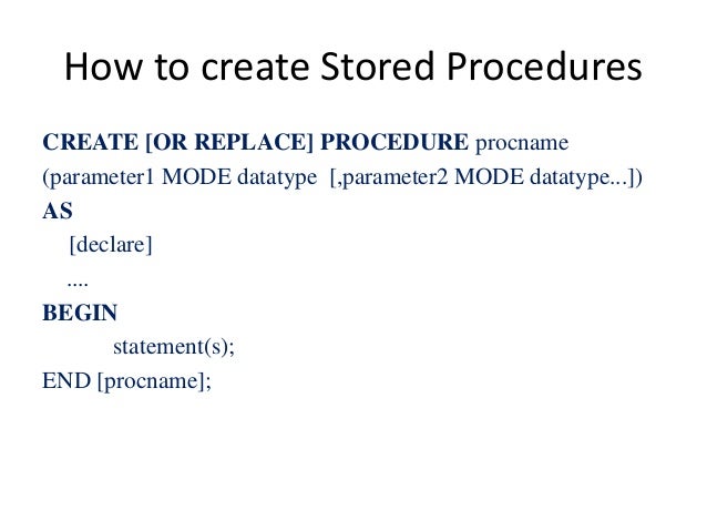 5. stored procedure and functions