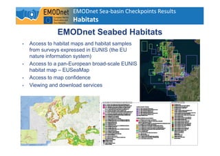 Results of the EMODnet Sea-basin Checkpoints: seabed habitats Slide 3