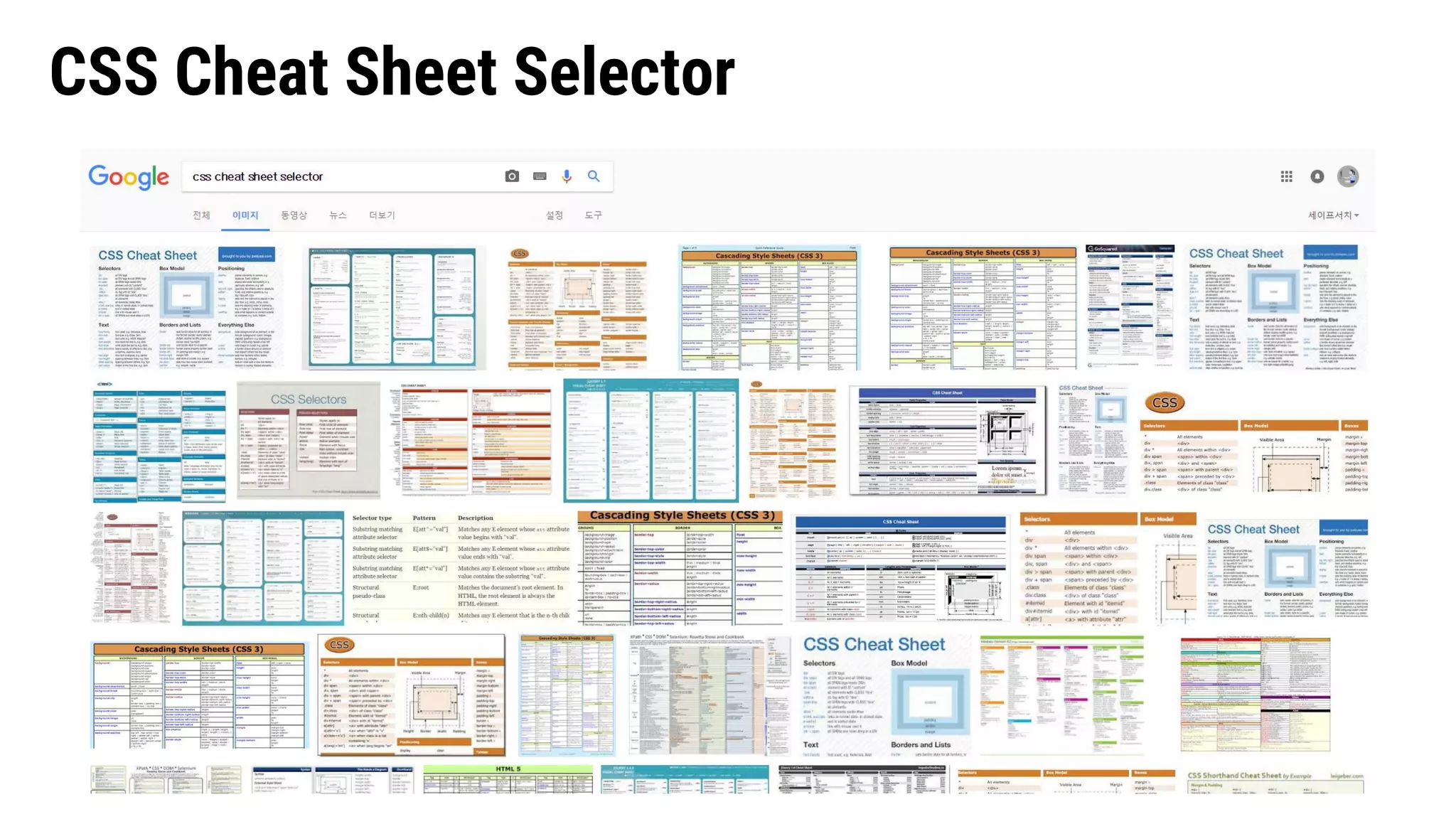 CSS Cheat Sheet Selector
 