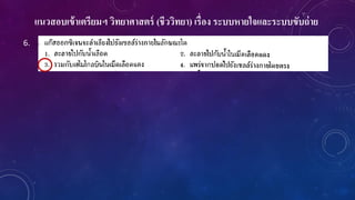 แนวสอบเข้าเตรียมฯ วิทยาศาสตร์ (ชีววิทยา) เรื่อง ระบบหายใจและระบบขับถ่าย
6.
 