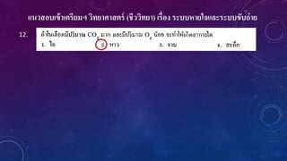 แนวสอบเข้าเตรียมฯ วิทยาศาสตร์ (ชีววิทยา) เรื่อง ระบบหายใจและระบบขับถ่าย
12.
 