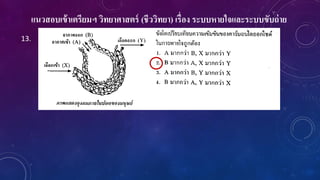 แนวสอบเข้าเตรียมฯ วิทยาศาสตร์ (ชีววิทยา) เรื่อง ระบบหายใจและระบบขับถ่าย
13.
 