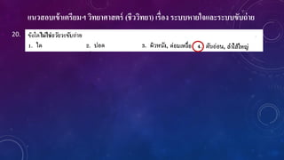 แนวสอบเข้าเตรียมฯ วิทยาศาสตร์ (ชีววิทยา) เรื่อง ระบบหายใจและระบบขับถ่าย
20.
 