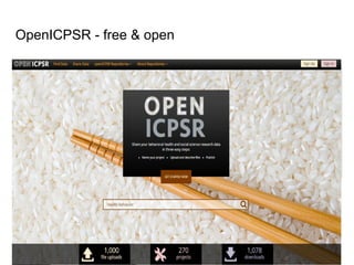 OpenICPSR - free & open
 