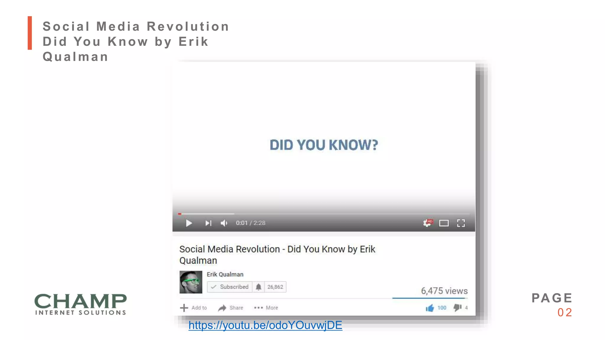Social Media R evolut ion
D id You K now by Erik
Qualman
PA GE
0 2
https://youtu.be/odoYOuvwjDE
 