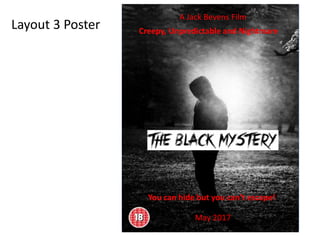 Layout 3 Poster
May 2017
A Jack Bevens Film
You can hide but you can’t escape!
Creepy, Unpredictable and Nightmare
 