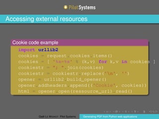 Ways to generate PDF from Python Web applications, Gaël Le Mignot | PPT