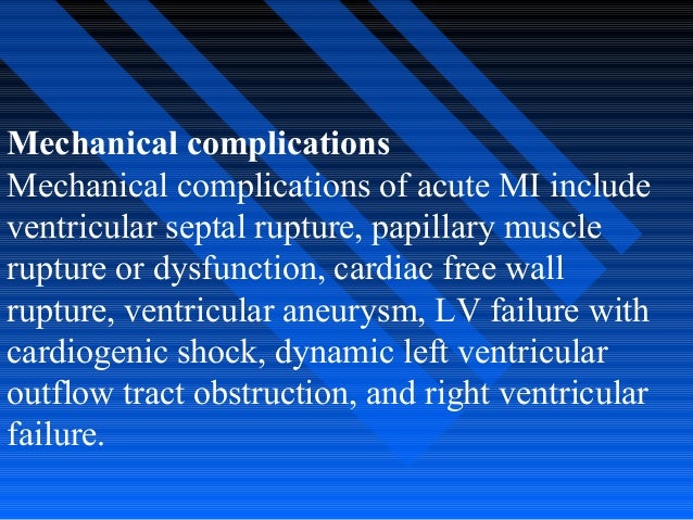 Complications Of Myocardial Infarction Mi