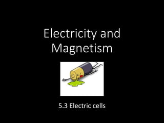 Electricity and
Magnetism
5.3 Electric cells
 