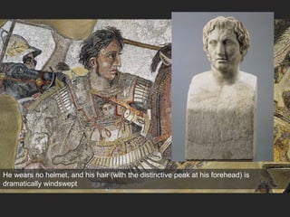 He wears no helmet, and his hair (with the distinctive peak at his forehead) is
dramatically windswept
 