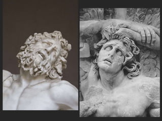 • The deep carving and
expression of extreme pain is
similar to the giant at Pergamon
 