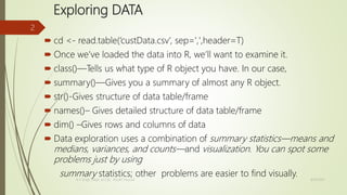 5. working on data using R -Cleaning, filtering ,transformation ...