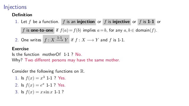 5.5 Injective and surjective functions. Dynamic slides.