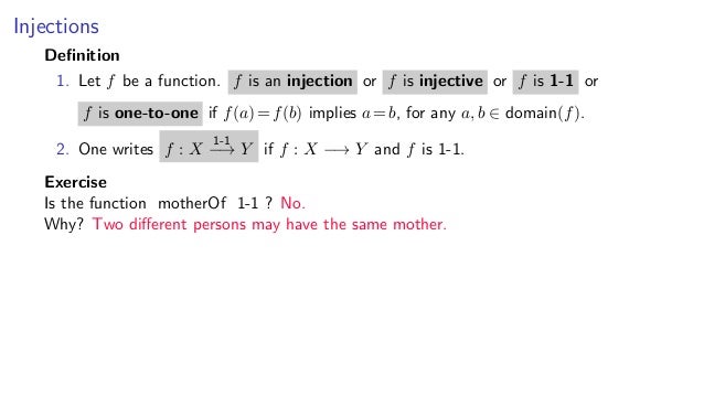 5.5 Injective and surjective functions. Dynamic slides.