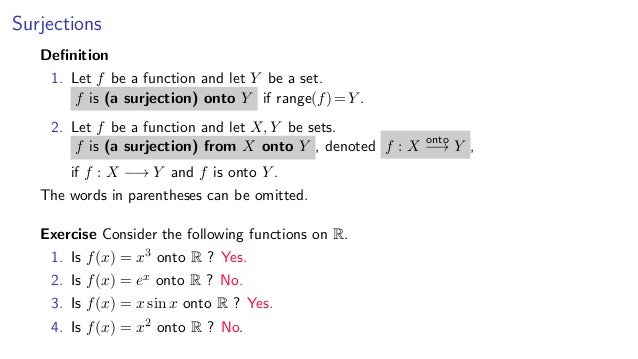 5 5 Injective And Surjective Functions A Handout