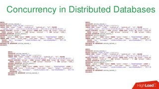 Concurrency in Distributed Databases
 