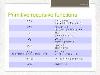 5.2 primitive recursive functions | PPTX