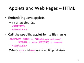 JAVA APPLET BASICS | PPT