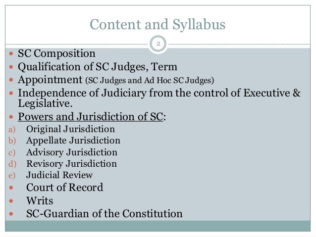 What is the composition of supreme court Clearance
