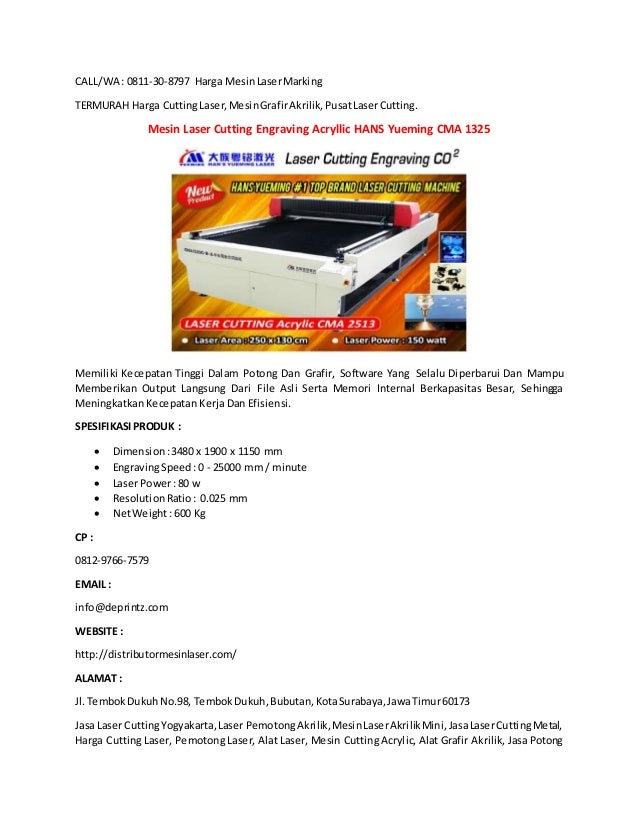 Call Wa 0811 30 8797 Mesin Laser Cutting Di Surabaya