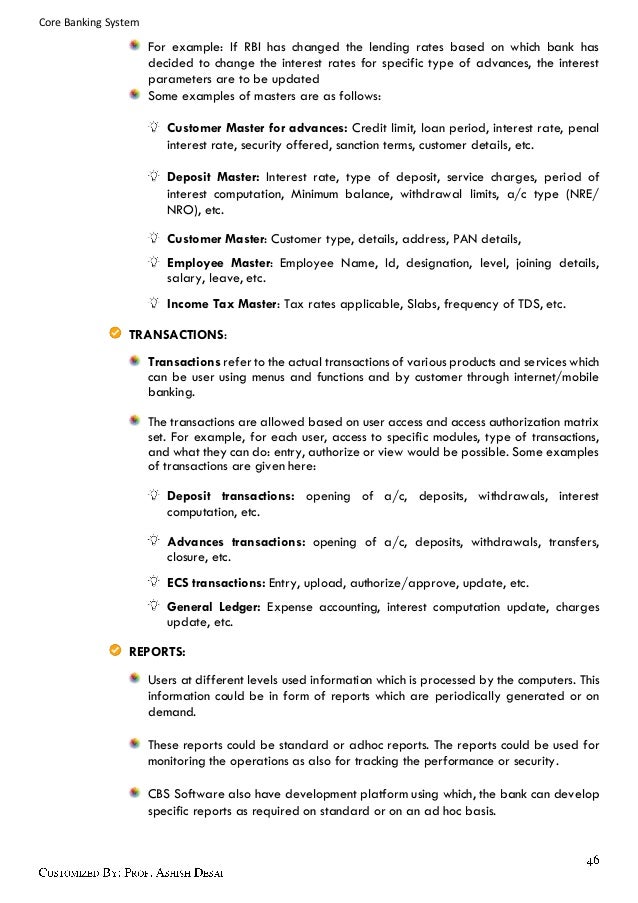 core banking system