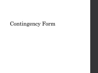 Contingency Form
 
