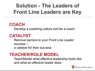UNDERINVESTING IN YOUR FRONT LINE LEADERS WILL COST YOU | PPT