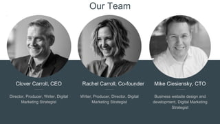 Our Team
Clover Carroll, CEO
Director, Producer, Writer, Digital
Marketing Strategist
Rachel Carroll, Co-founder
Writer, P...