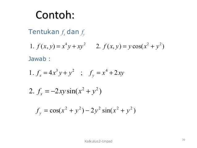 Fungsi Dua Peubah Kalkulus 2 Fungsi Dua Peubah Kalkulus 2
