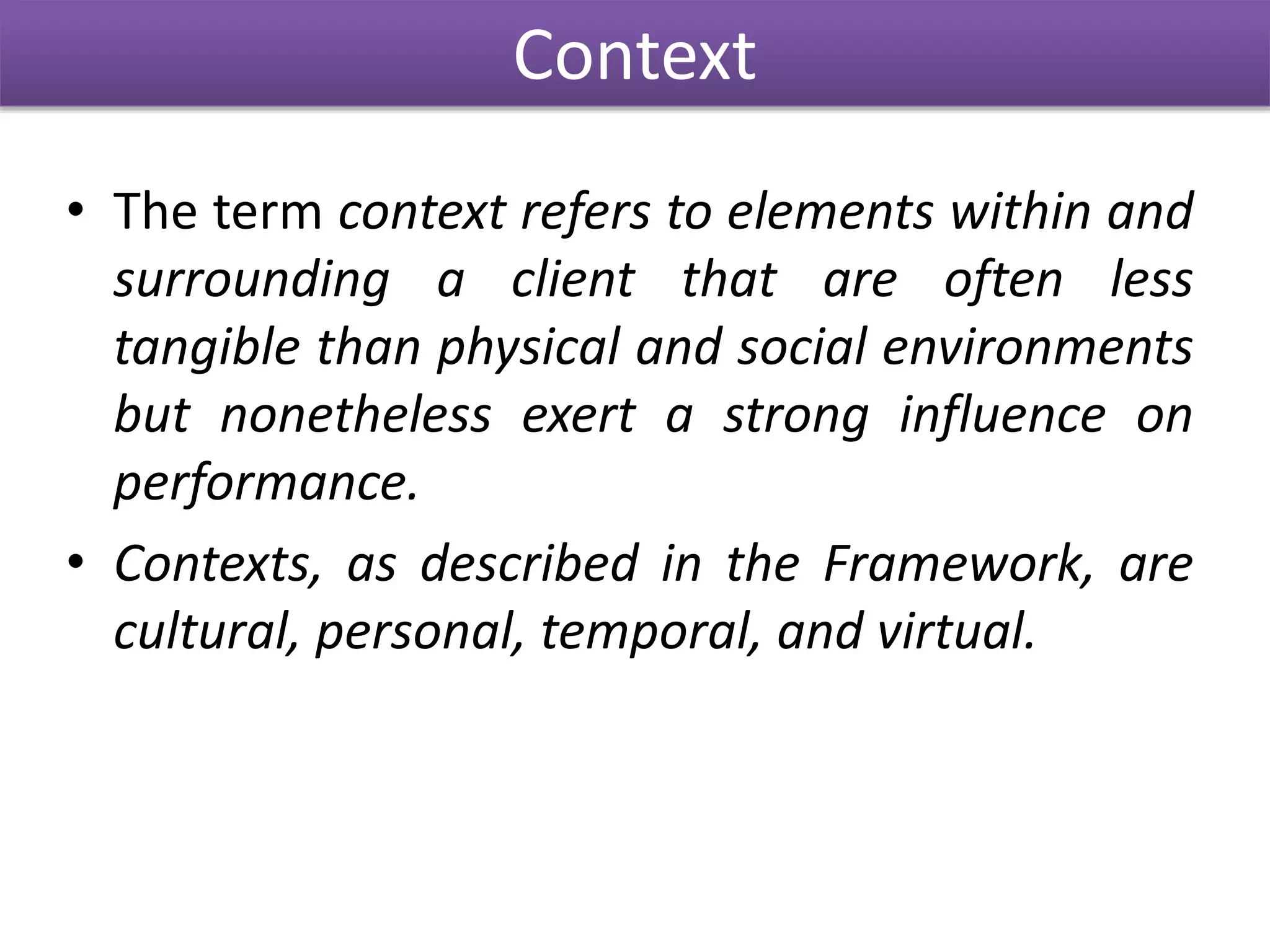 contexts and environments in occupational therapy | PPTX