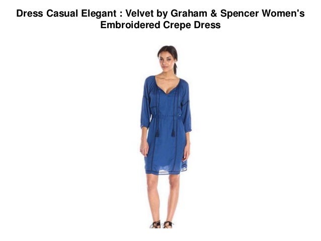 Dress Casual Elegant Velvet By Graham Spencer Women S Embroidered