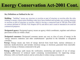 Energy Conservation Act-2001 Cont.
 