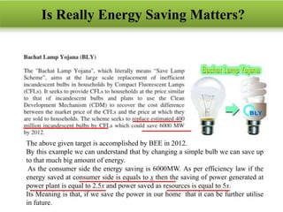 Is Really Energy Saving Matters?
The above given target is accomplished by BEE in 2012.
By this example we can understand ...